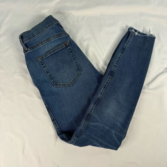 Everlane Size 25 Vintage High Rise Skinny Blue Jeans Ankle Stretch Button Fly - Picture 10 of 10